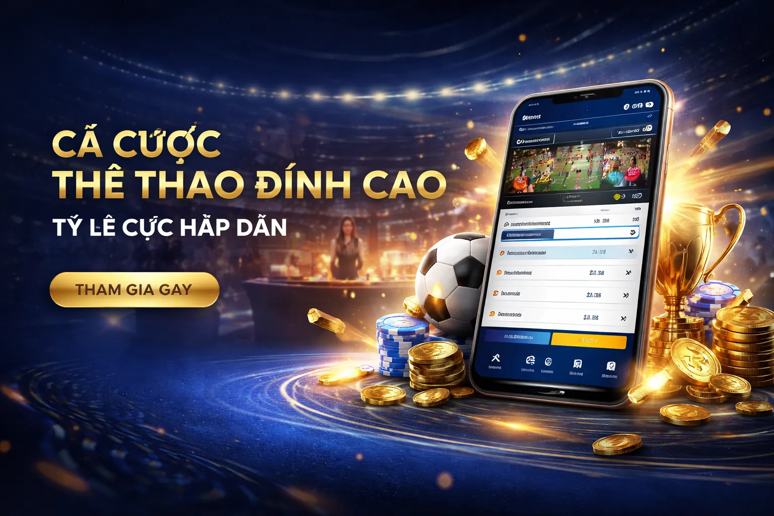 Hình ảnh sân vận động sôi động với người hâm mộ và giao diện cá cược thể thao 78win com